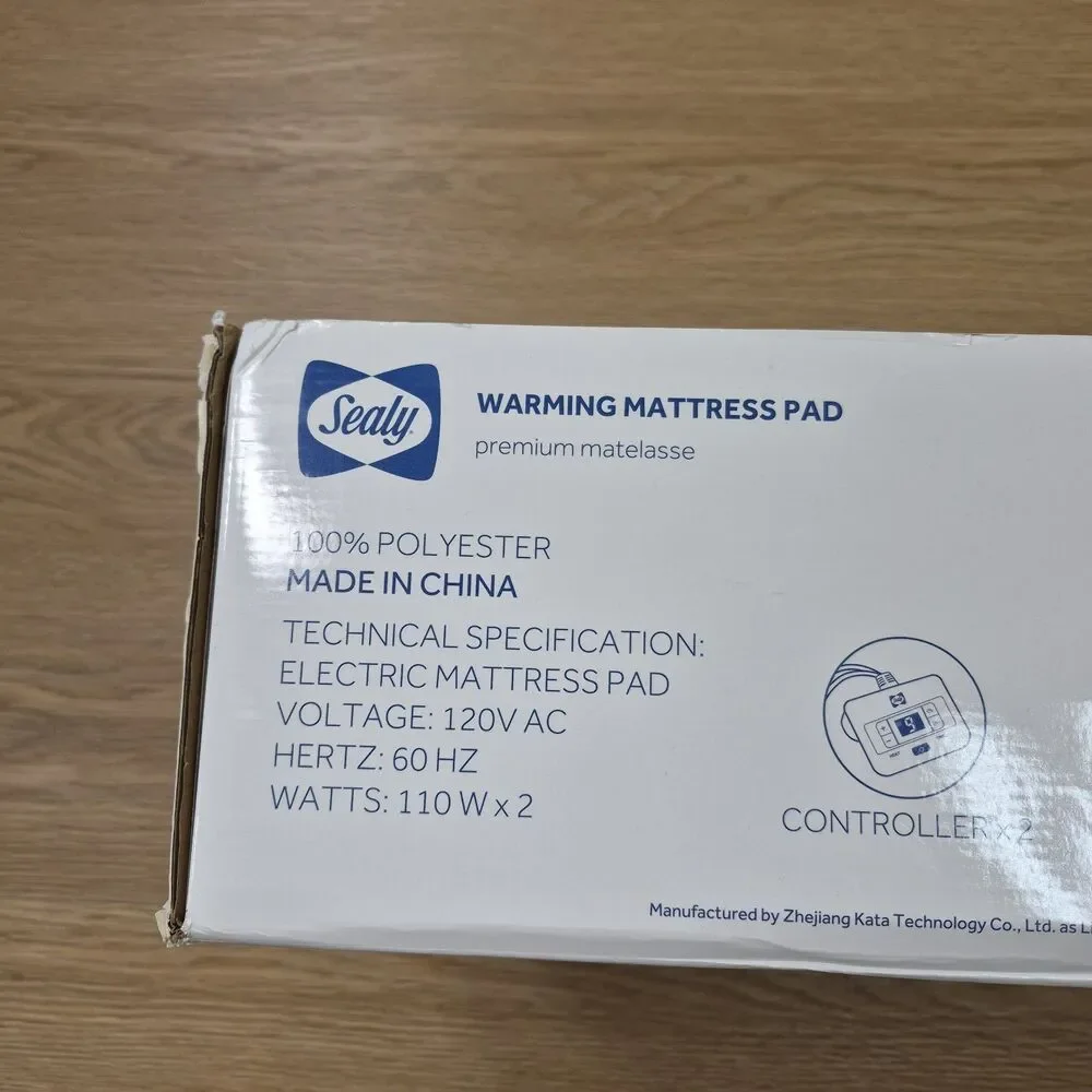 Sealy 3M Scotchgard Heated Mattress Pad Cotton Electric Bed Warmer King Size